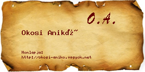Okosi Anikó névjegykártya